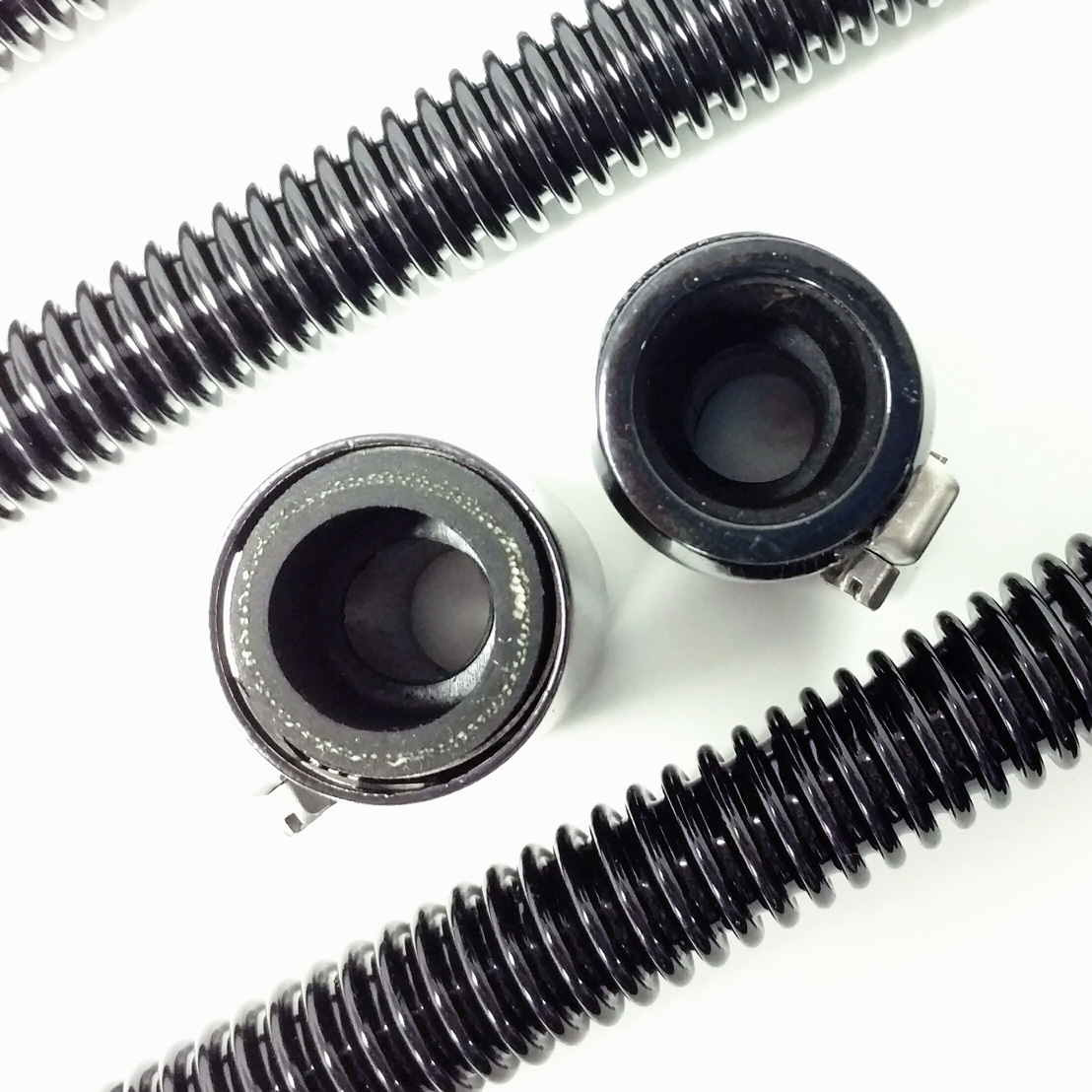 48" Black Stainless Flexible Radiator & Heater Hose Kit w/ Black End