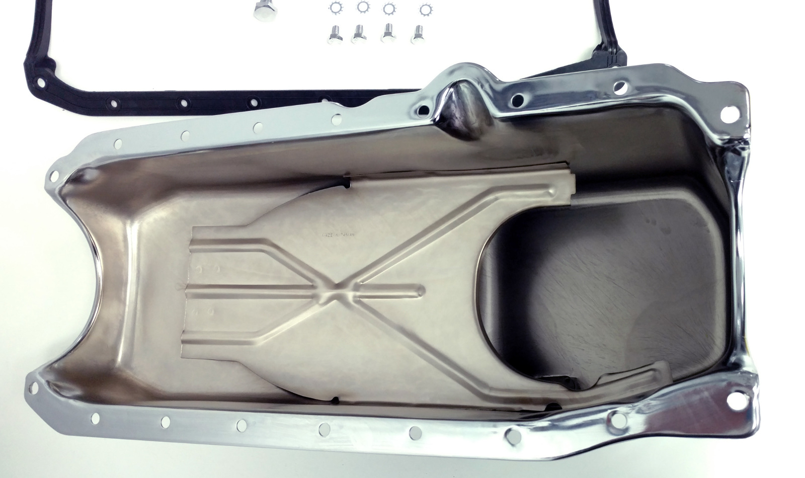 SB Chevy SBC Chrome Oil Pan W/ Bolts & Gaskets 4qt 305350 86Up Hot