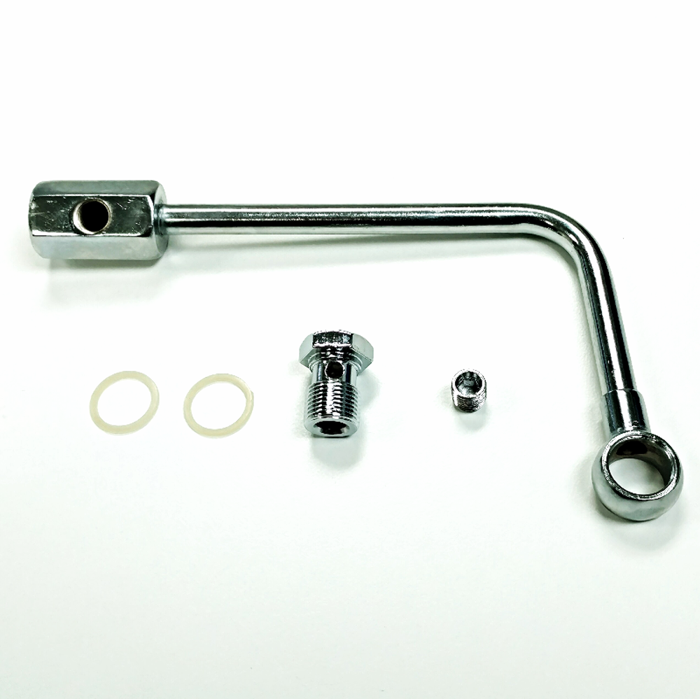 Single Feed Chrome Fuel Line Edelbrock / Carter 3/8" Inlet w/ White Gauge