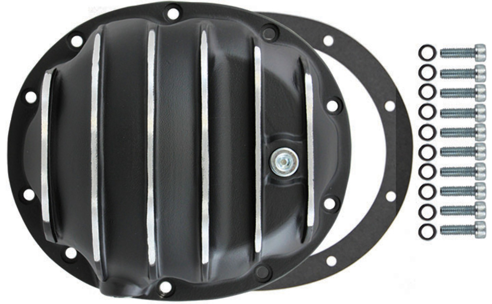 Black Finned Aluminum Dana 35 10Bolt Diff Differential Cover Jeep YJ Midsize Pirate Mfg