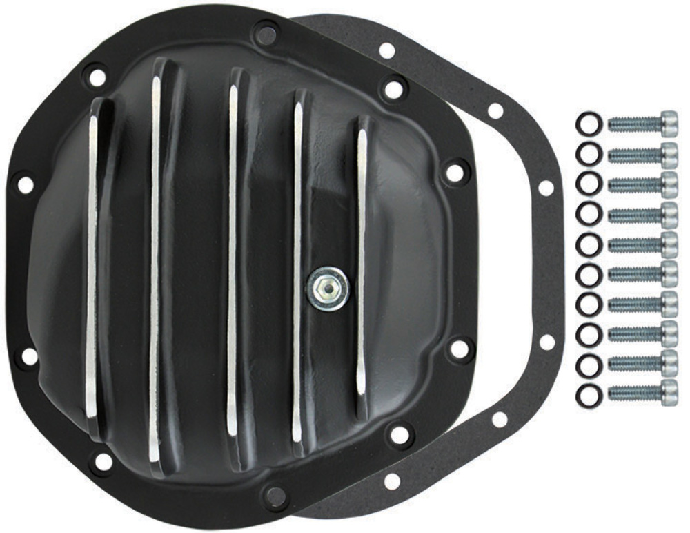 Black Finned Aluminum Dana 44 10Bolt Diff Differential Cover GM Ford