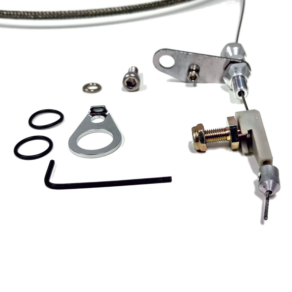 57" Kick Down Trans Cable Kit 700 R4 Detent Braided Stainless Chevy GM