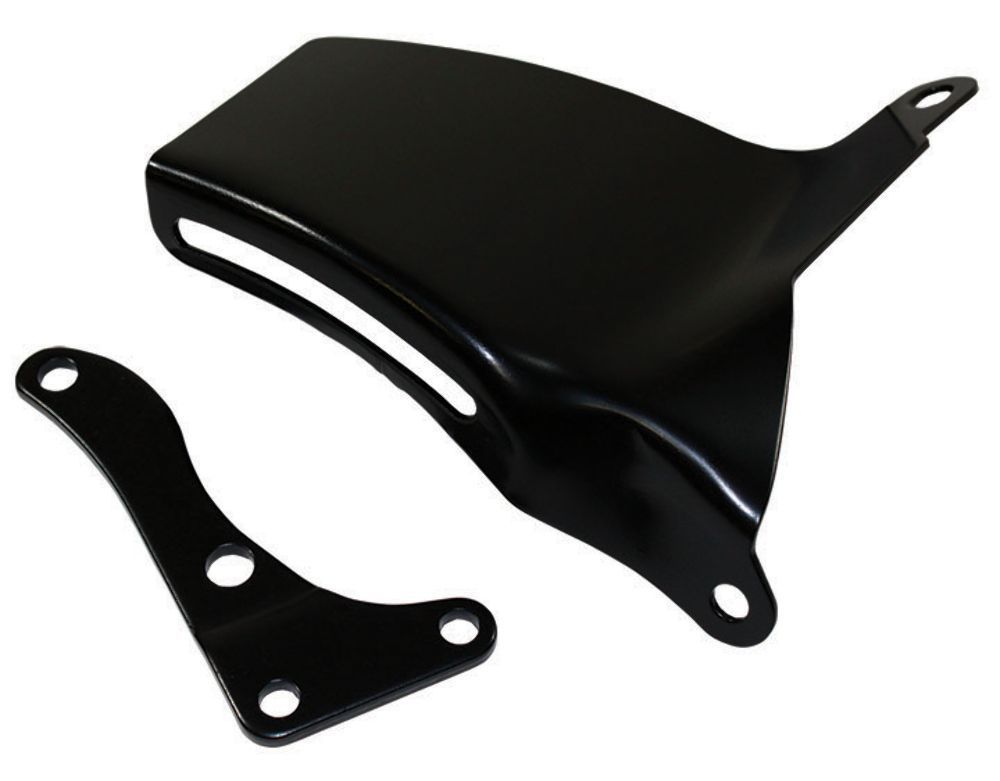196975 SB Chevy 283350 Black Steel LWP Alternator bracket set