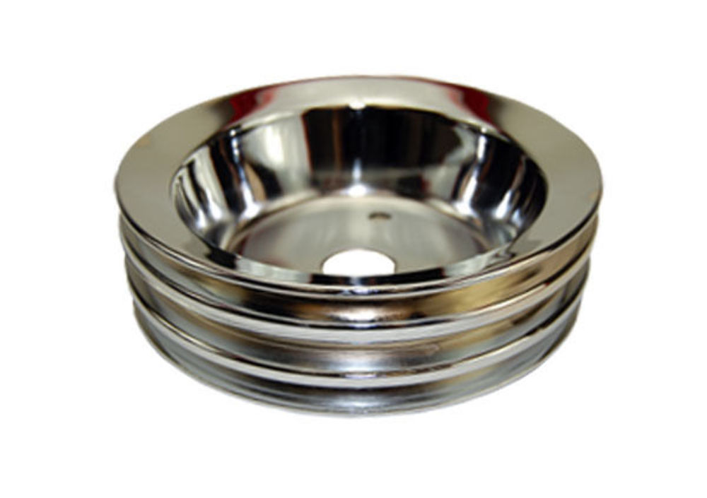 Spectre 4398 Triple Chrome Plated Steel Double Belt Groove Crankshaft Pulley - Performance Auto Part