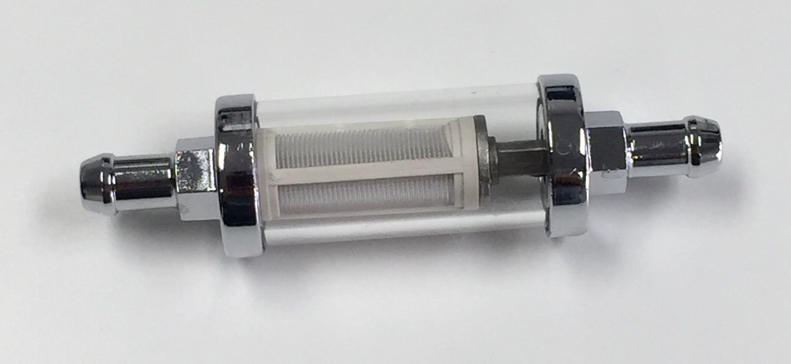 Hot Rod Universal Chrome & Glass Fuel Filter 3/8" In & Out eBay