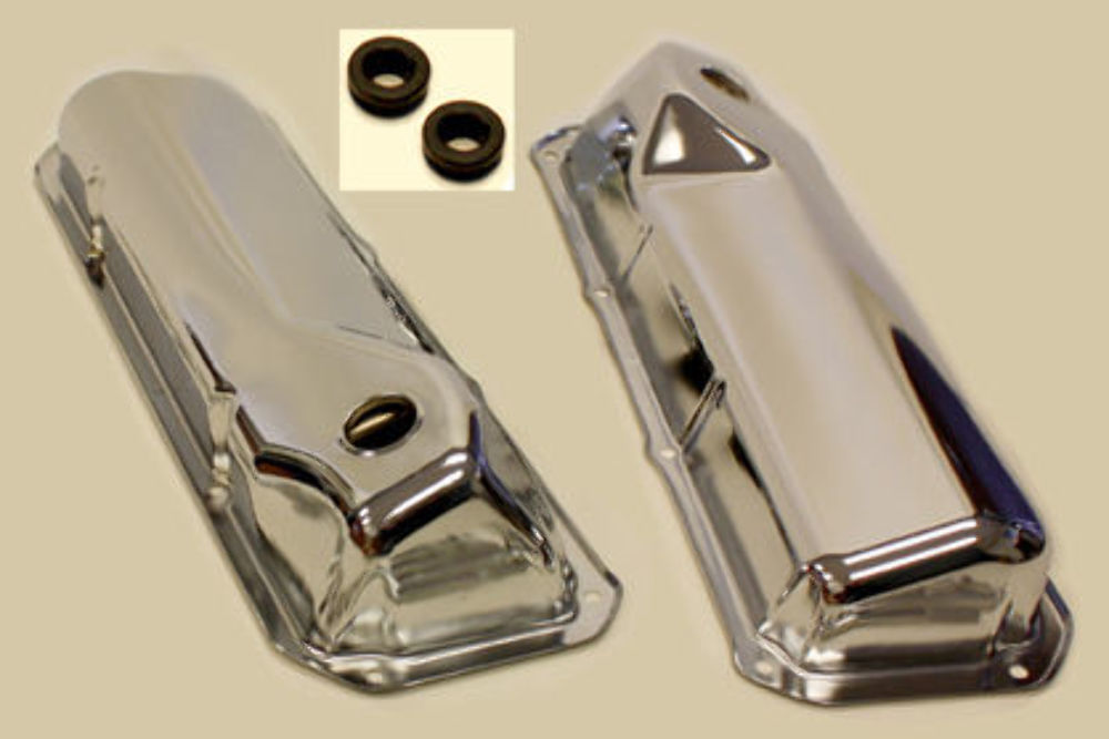 CHROME FORD VALVE COVERS 351C351M400MBOSS 302 351 CLEVELAND