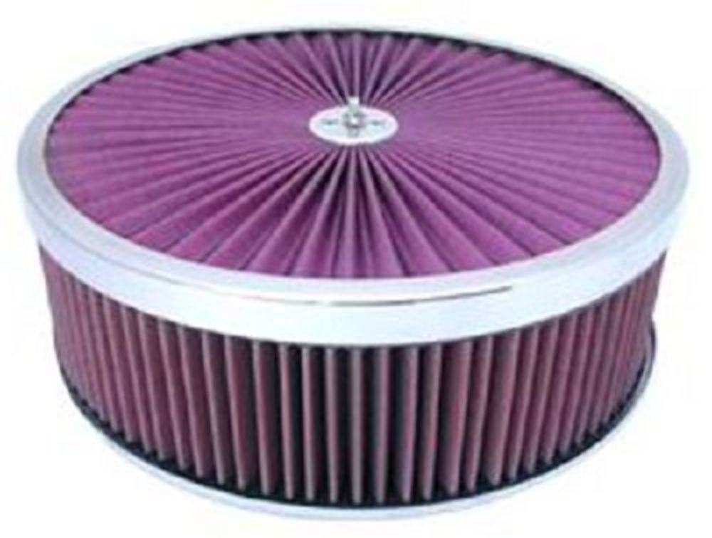 Chrome 14 x 4 Super Flow Filter Air Cleaner Set Washable Element