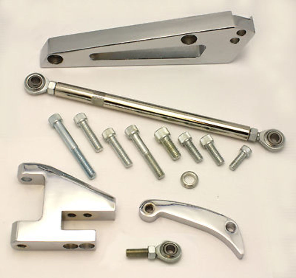 BBC CHEVY CHROME/ALUMINUM ALTERNATOR BRACKET KIT SWP Pirate Mfg