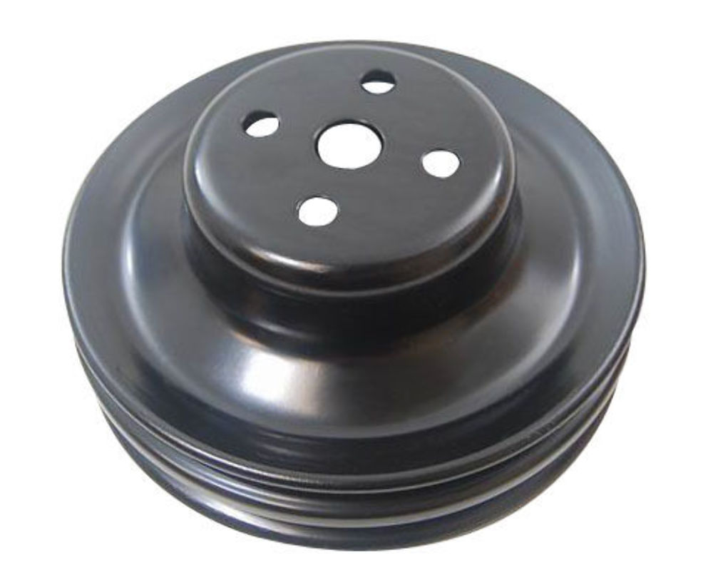 196566 SB Ford 289 Black Steel Triple Groove Crankshaft Pulley Pirate Mfg