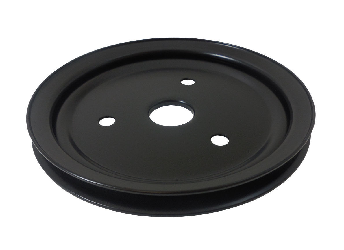 SBC Chevy 283350 Black Steel SWP Single Groove Crankshaft Pulley