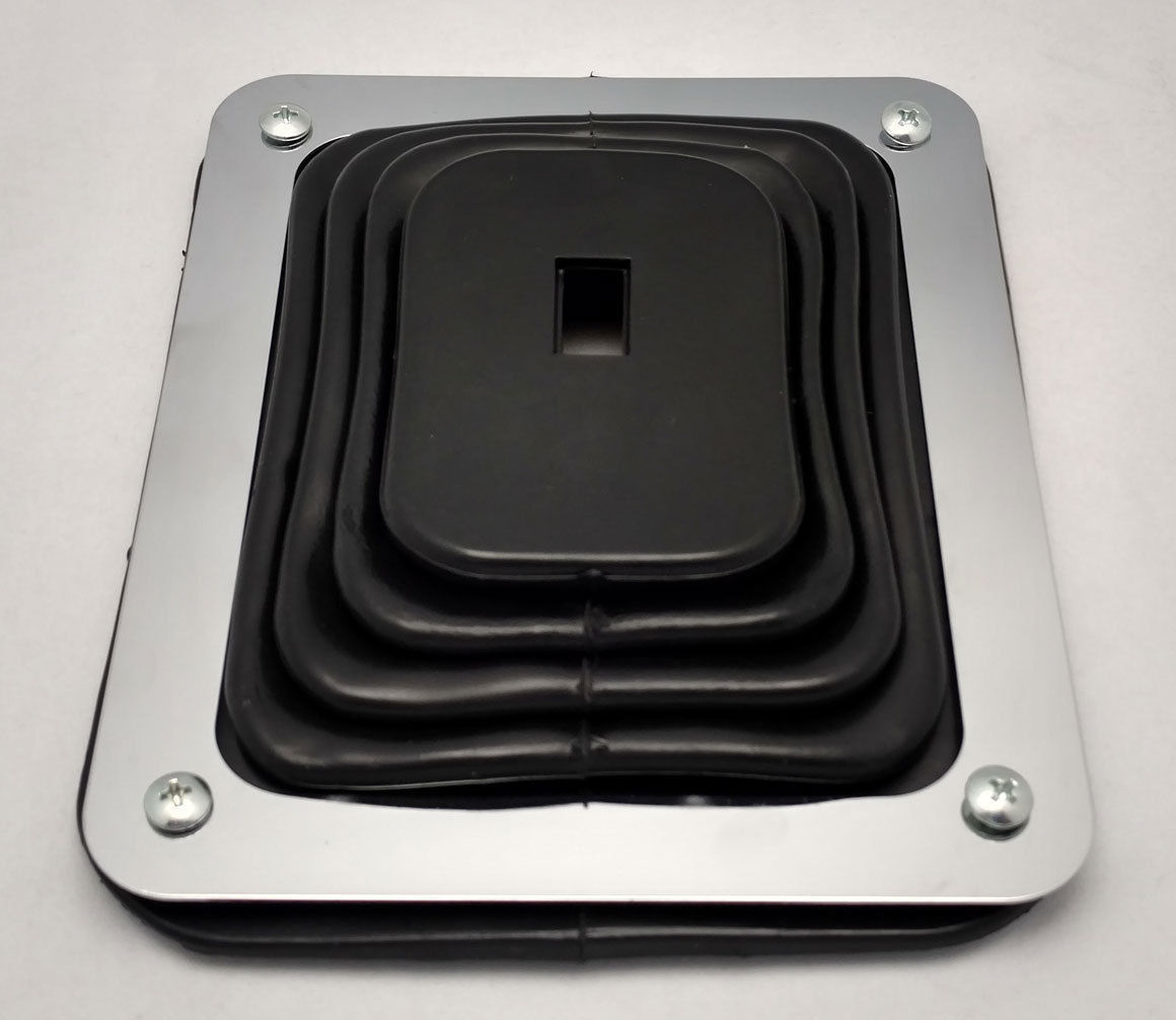 Hurst Style Rubber Shifter Boot With Chrome Plate 5 5/8