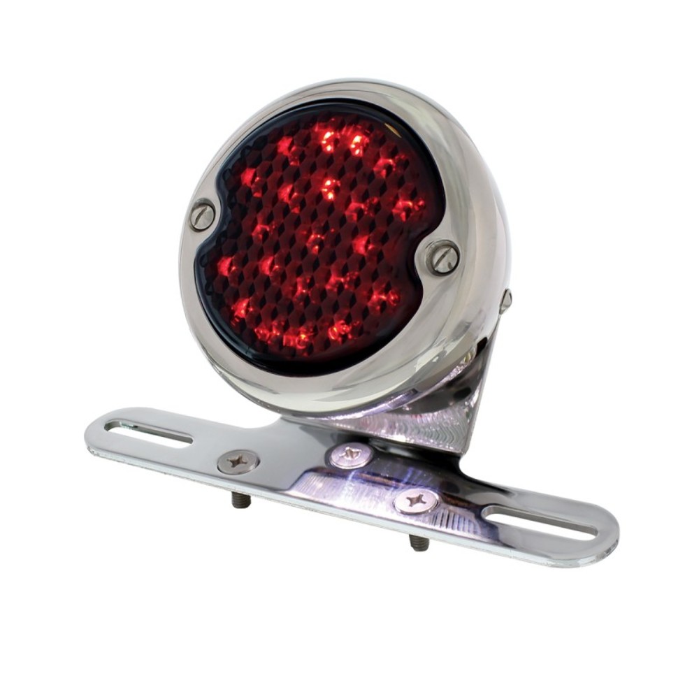LED Bobber Style Smoke Lens Tail Light & LED License Light Rear Fender