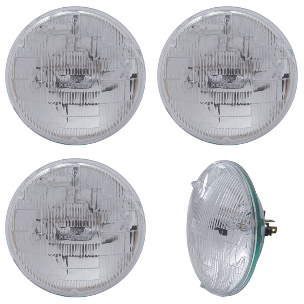 53/4" 5.75 SEALED BEAM HALOGEN GLASS HI & LOW HEADLIGHT HEADLAMP BULBS