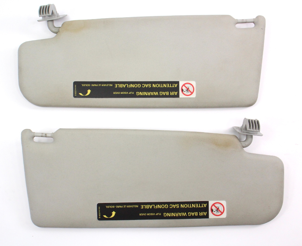 Sun Visor Set Pair 9399 VW Jetta Golf GTI Mk3 Gray Sunvisor Vanity