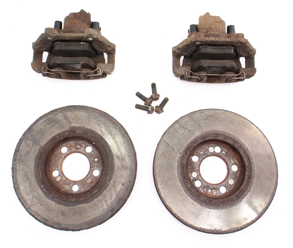 Front Brake Calipers and Rotors Set 9399 VW Jetta GTI VR6 MK3 5x100