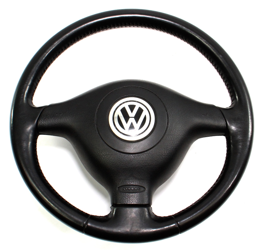3 Spoke Sport Steering Wheel & Airbag VW Jetta GTI MK4 Black Leather