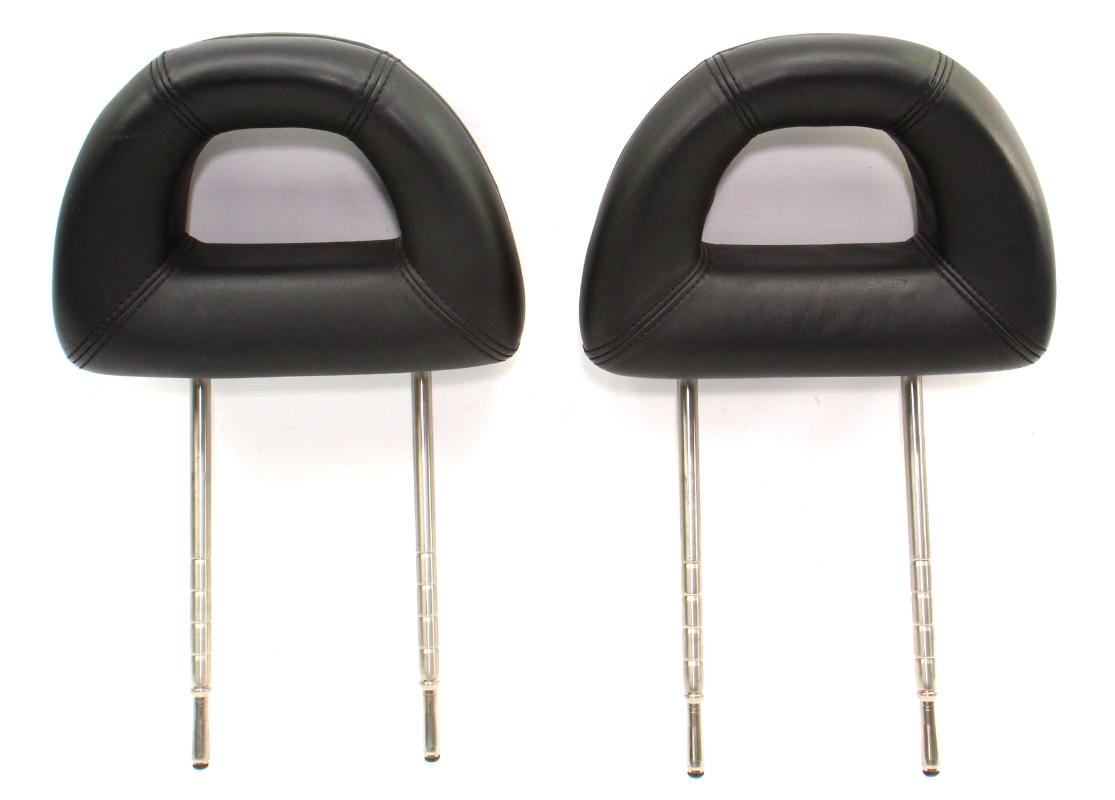 Front Donut Headrest Set 9803 VW New Beetle Head Rests Black Leather