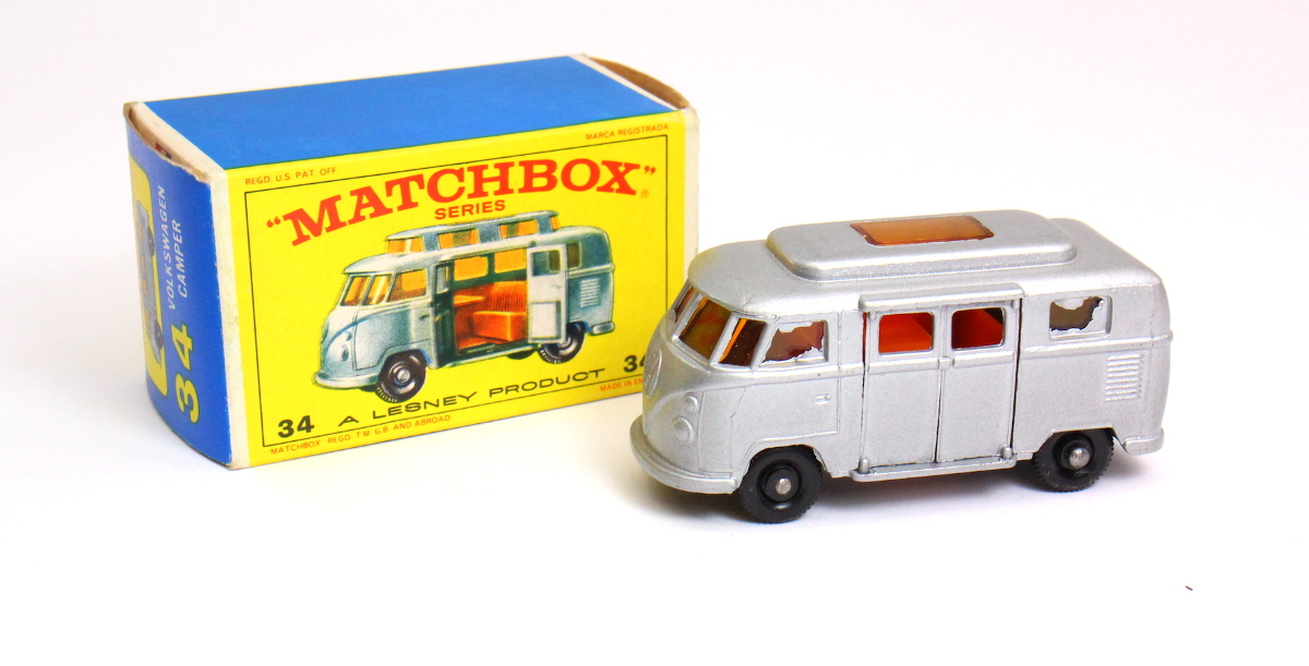 Matchbox Lesney VW Bus Camper 34 & Original Box CarParts4Sale, Inc.