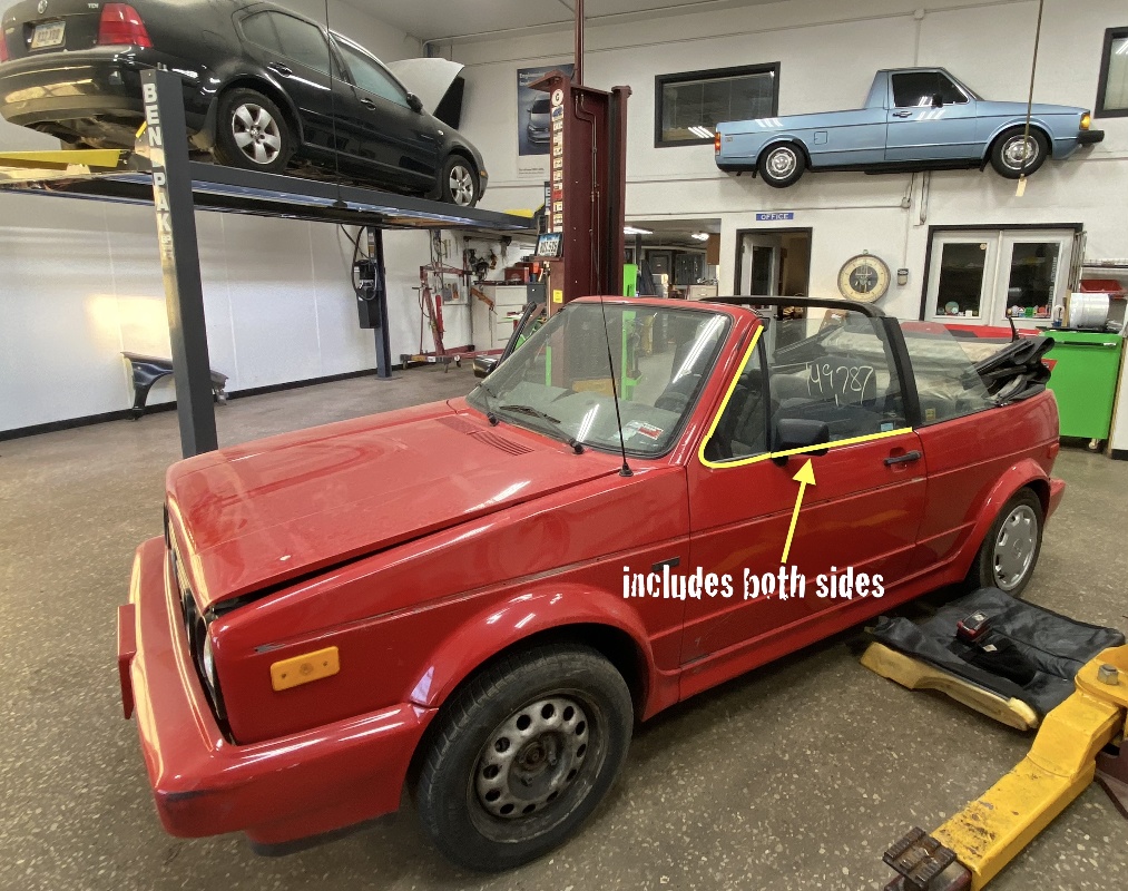 Door Window Trim Metal Molding Set 8093 VW Rabbit Convertible