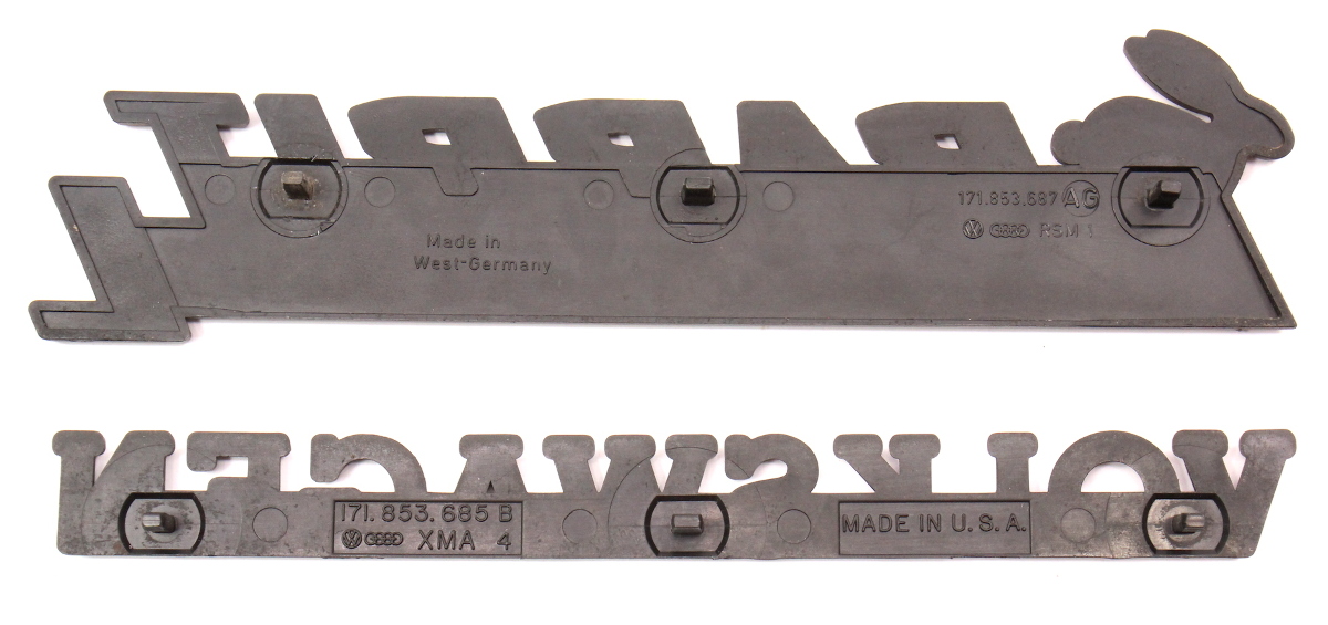 Rabbit L Fuel Injection Badge Rear Emblem 7584 VW Rabbit Mk1 171 853