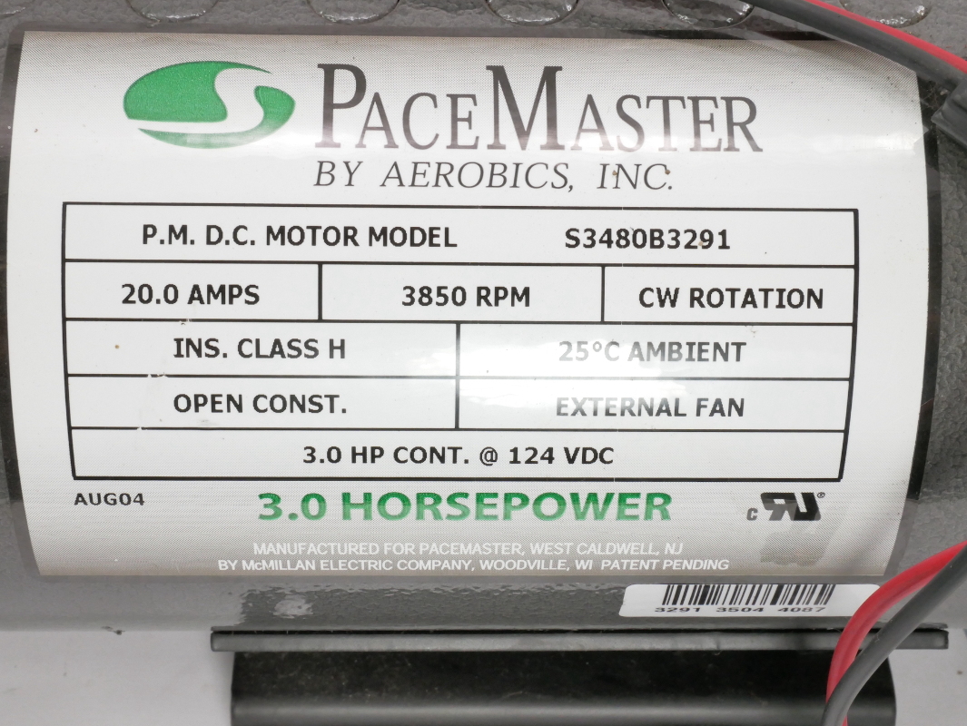 3.0 Horsepower Treadmill Motor PaceMaster ProSelect S3480B3291