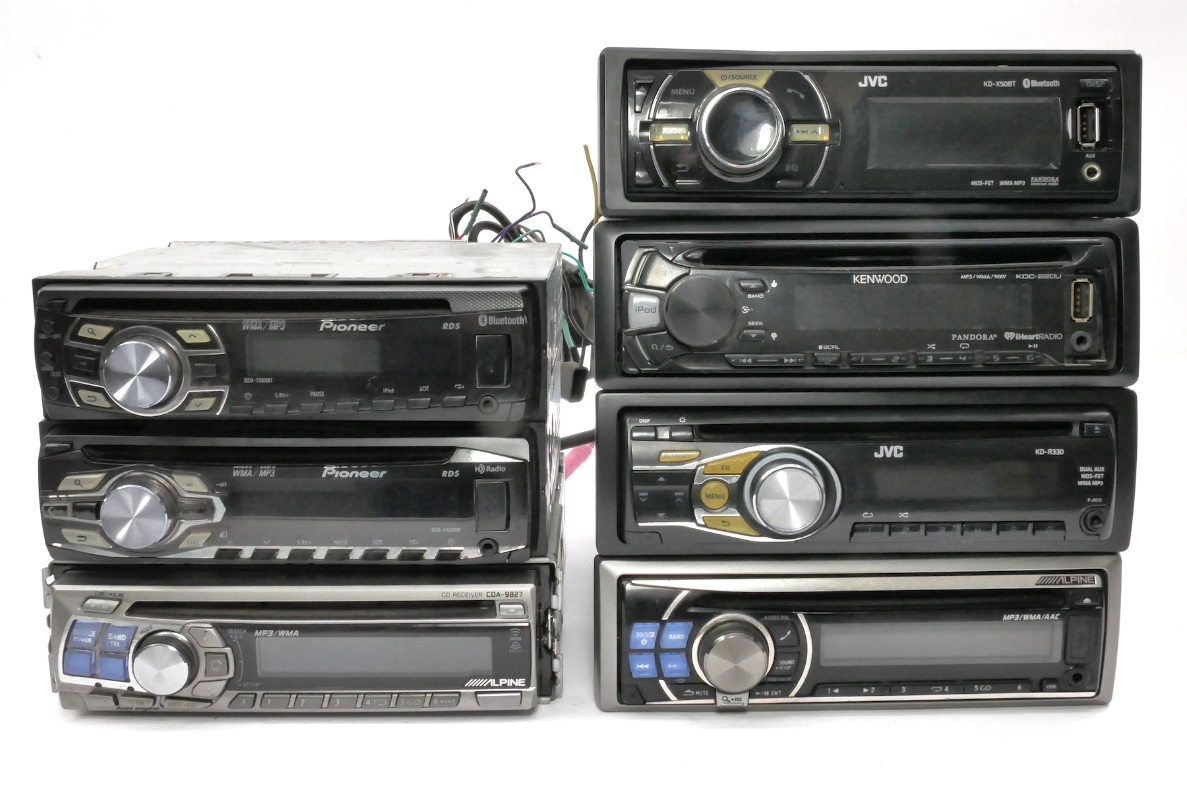 Lot of 7 CD Player Car Stereo Receiver Head Units Pioneer Alpine JVC