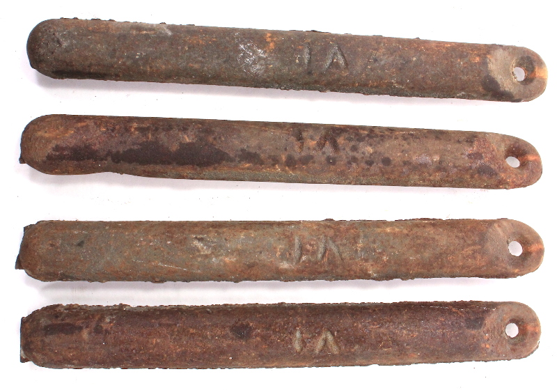 4x Antique Cast Iron Window Weights VI