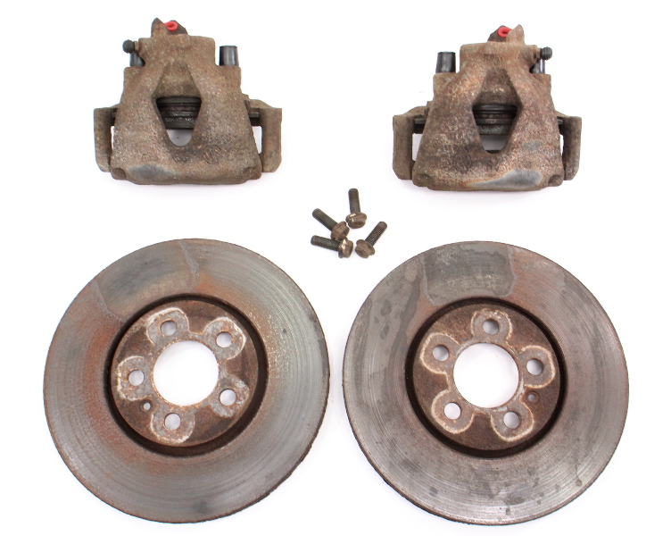 Front Brake Calipers and Rotors Set 9399 VW Jetta GTI VR6 MK3 5x100