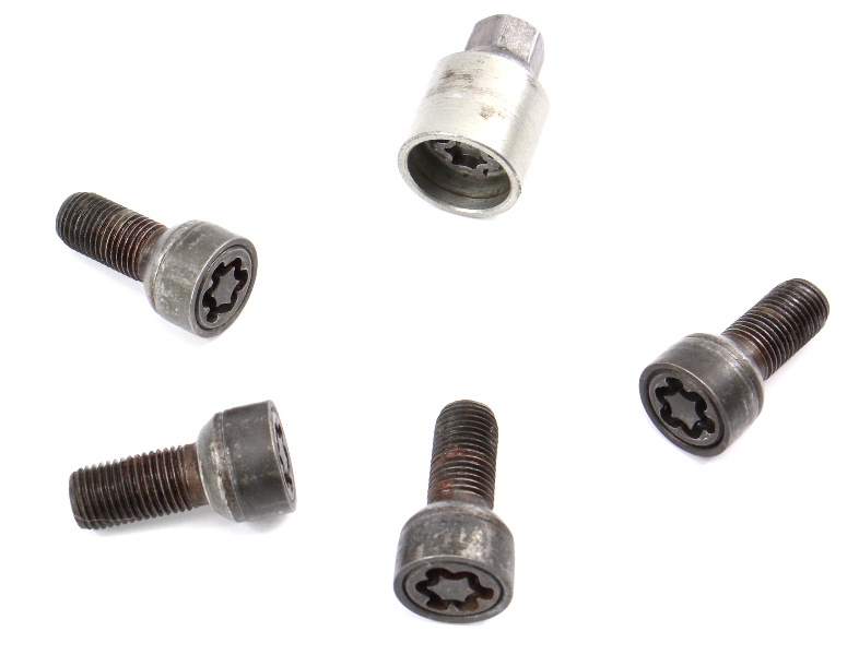 Factory Locking Wheel Lug Bolt Set W/ Key 1118 VW Jetta MK6 Genuine