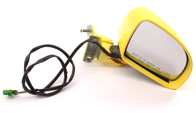 RH Side View Door Mirror & Upper Hinge 98-00 VW Beetle LD1B Yellow