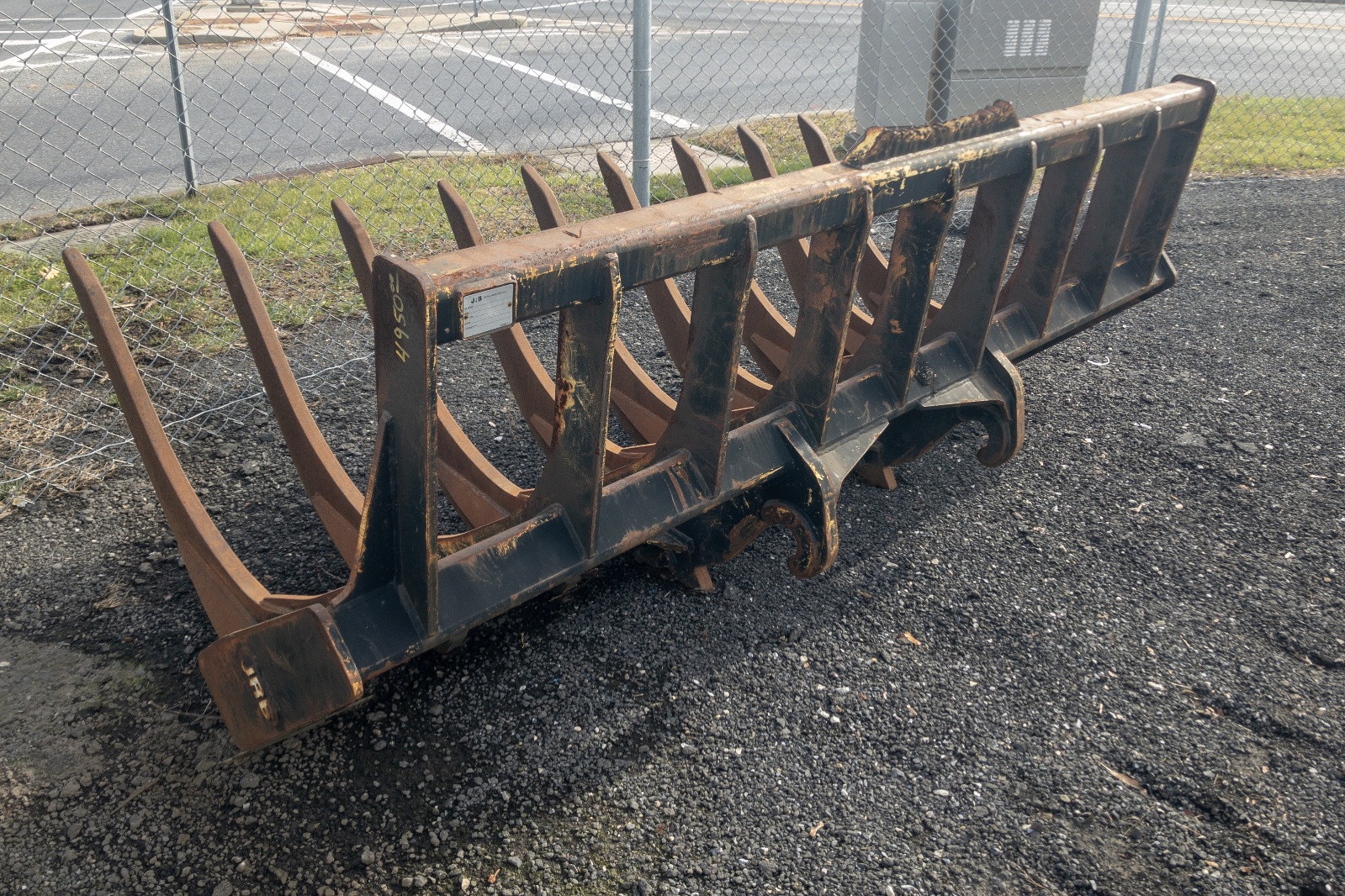 JRB Loader Root Rake 9FT 8IN., Model 416, QuickCoupler Joseph Fazzio, Incorporated