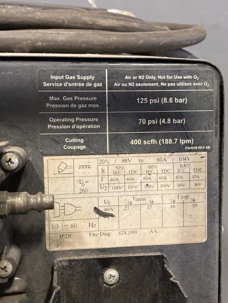 Thermadyne Thermal Dynamics Plasma Cutter 208-460VAC, Cutmaster 75