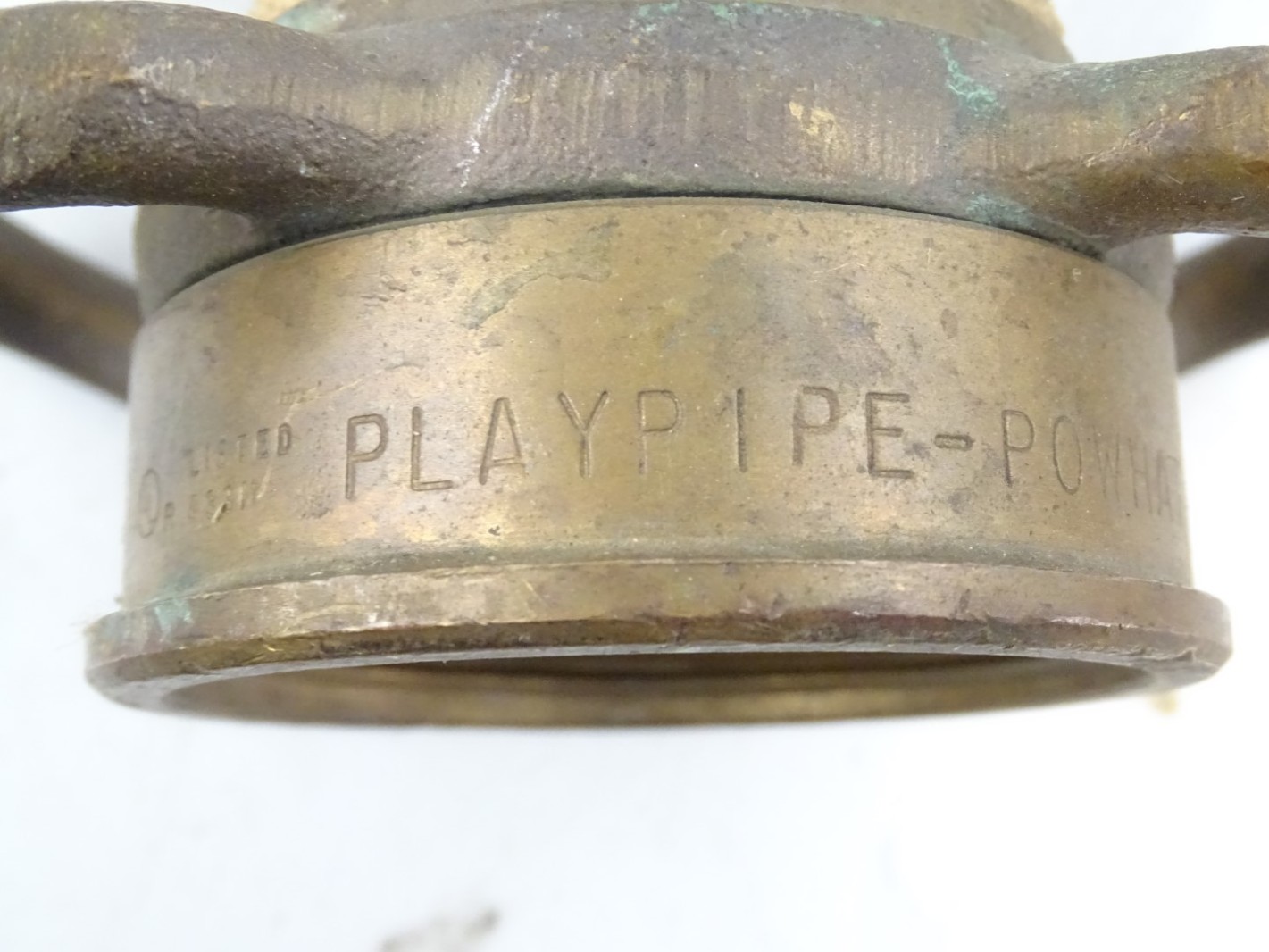 PlayPipe  Antique Brass & Copper Fireman Nozzle 2 1/2 NH , EWV