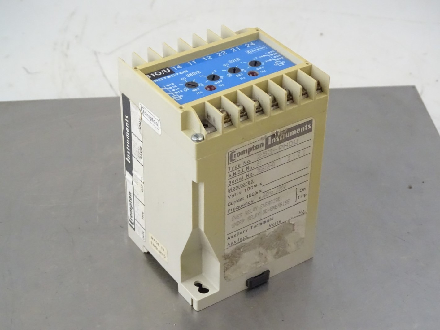 Crompton Instruments Relay 60Hz 120V, 253PHDU Joseph Fazzio