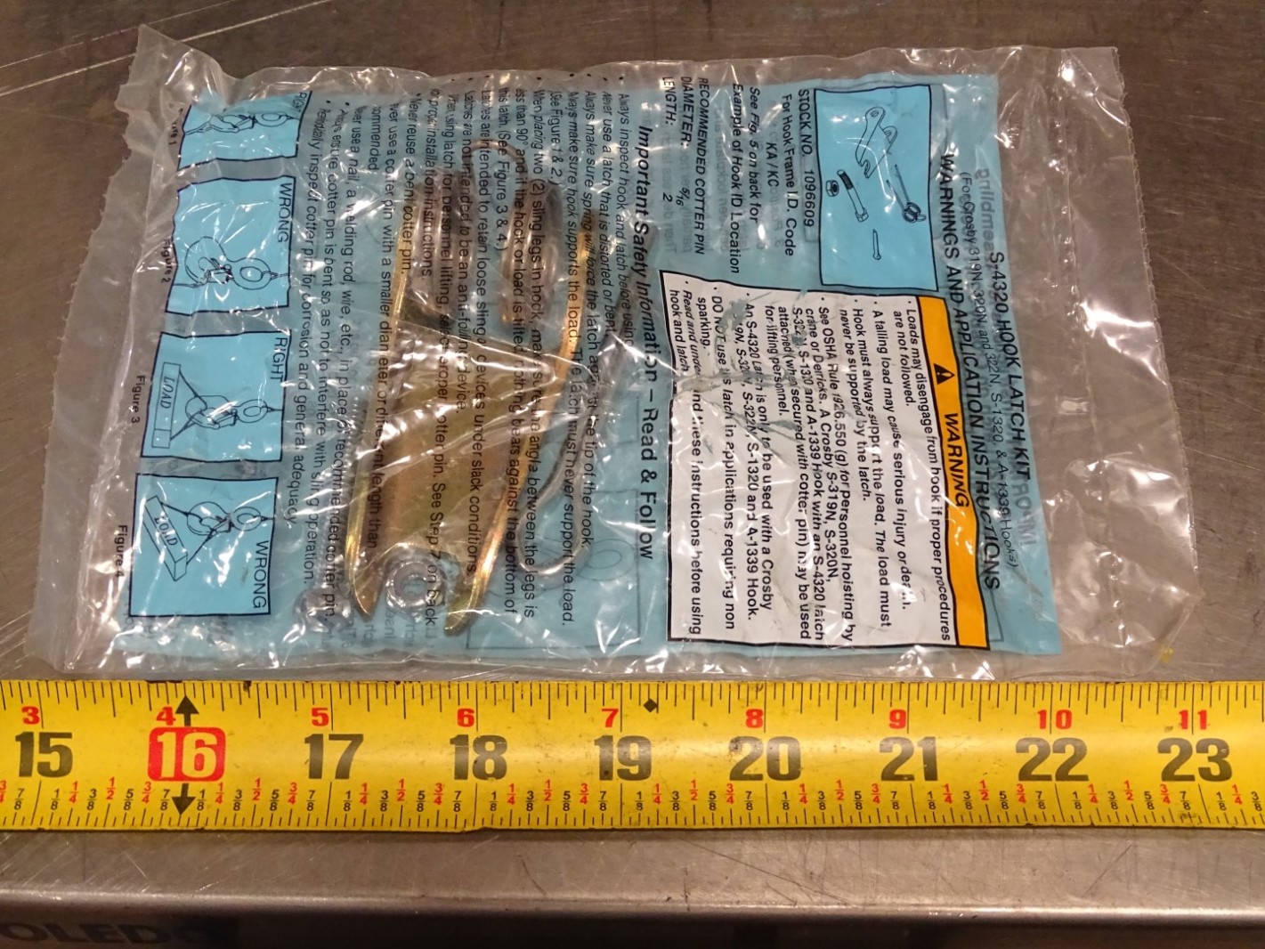 Crosby Hook Latch Kit , S4320 Joseph Fazzio, Incorporated