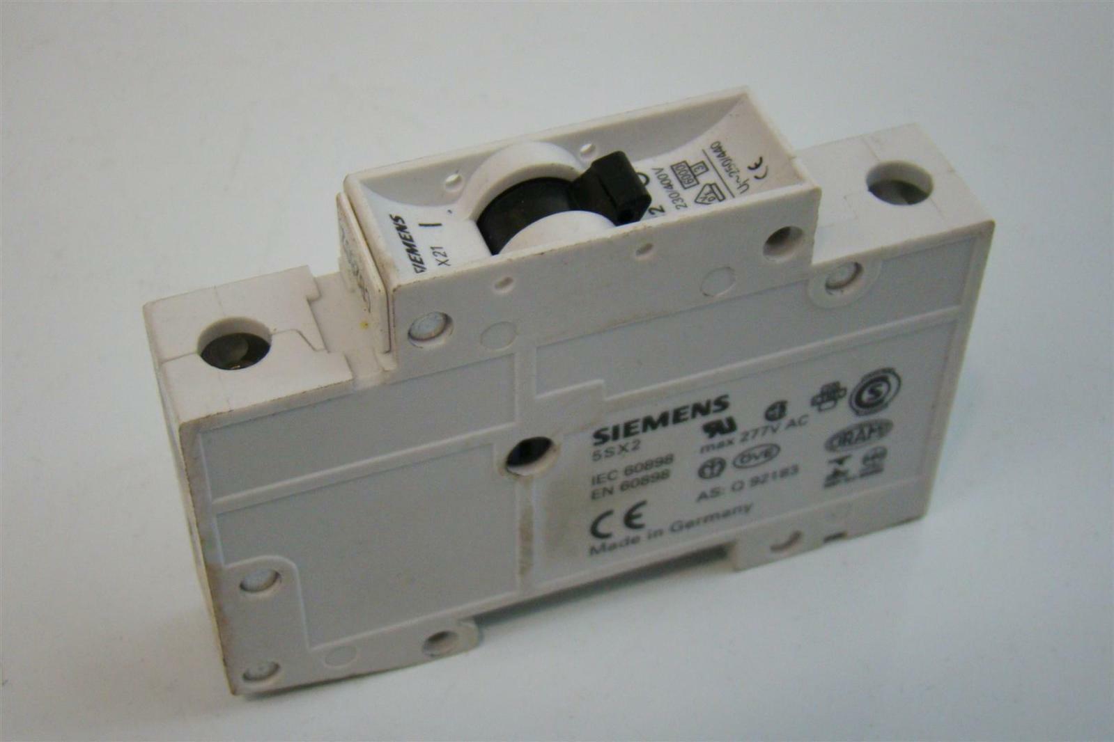 Siemens DIN Mount Circuit Breaker 2A 277V AC 230/400V 5SX2 Q 92183