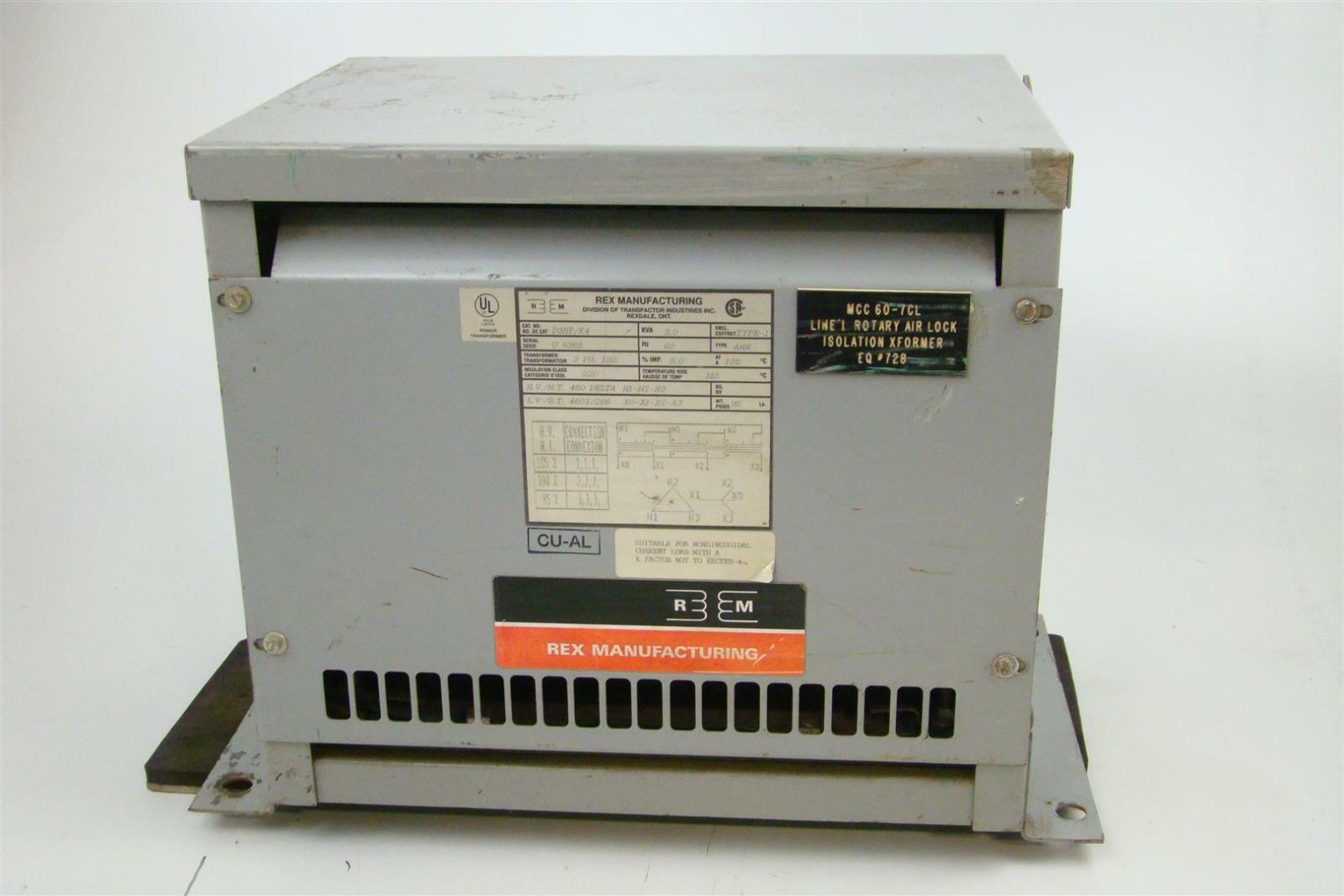 Rex 3 kVa Isolation Transformer 3PH, 460v Delta, D3HP/K4 Joseph
