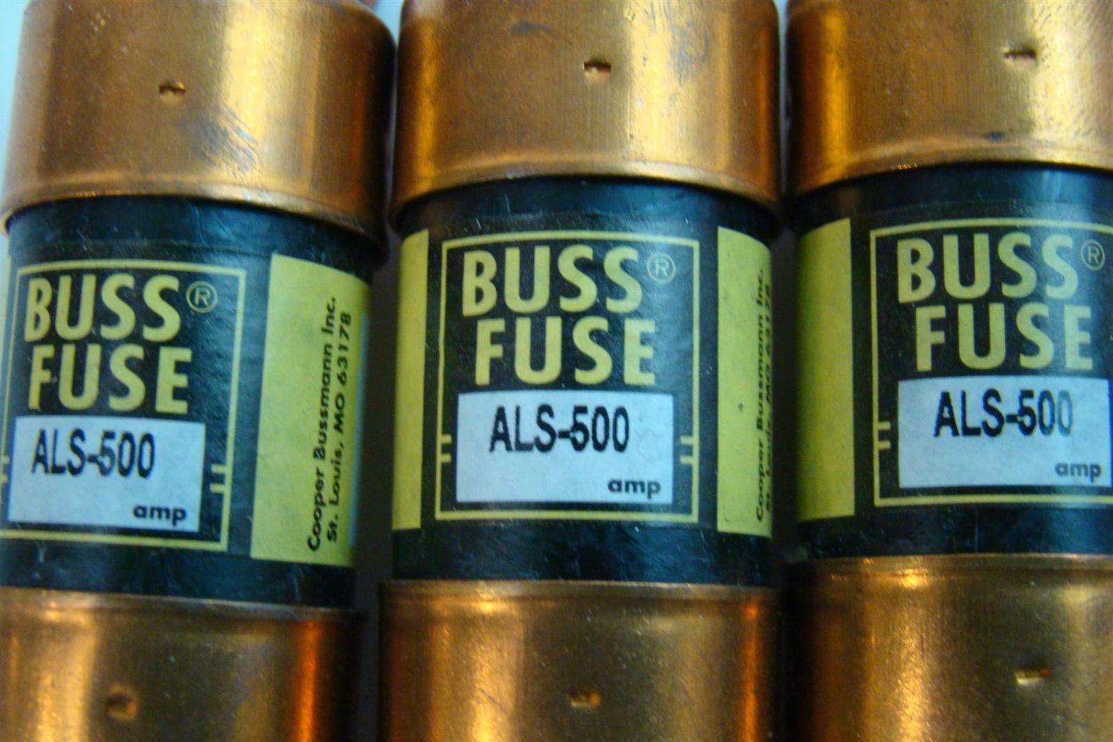 (9) Cooper Bussmann Buss Fuse 48VDC ALS500 Joseph Fazzio, Incorporated