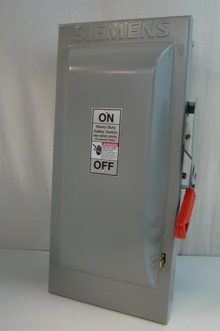 Siemens Heavy Duty Safety Switch 600Volts AC Maximum Indoor 100 Amps
