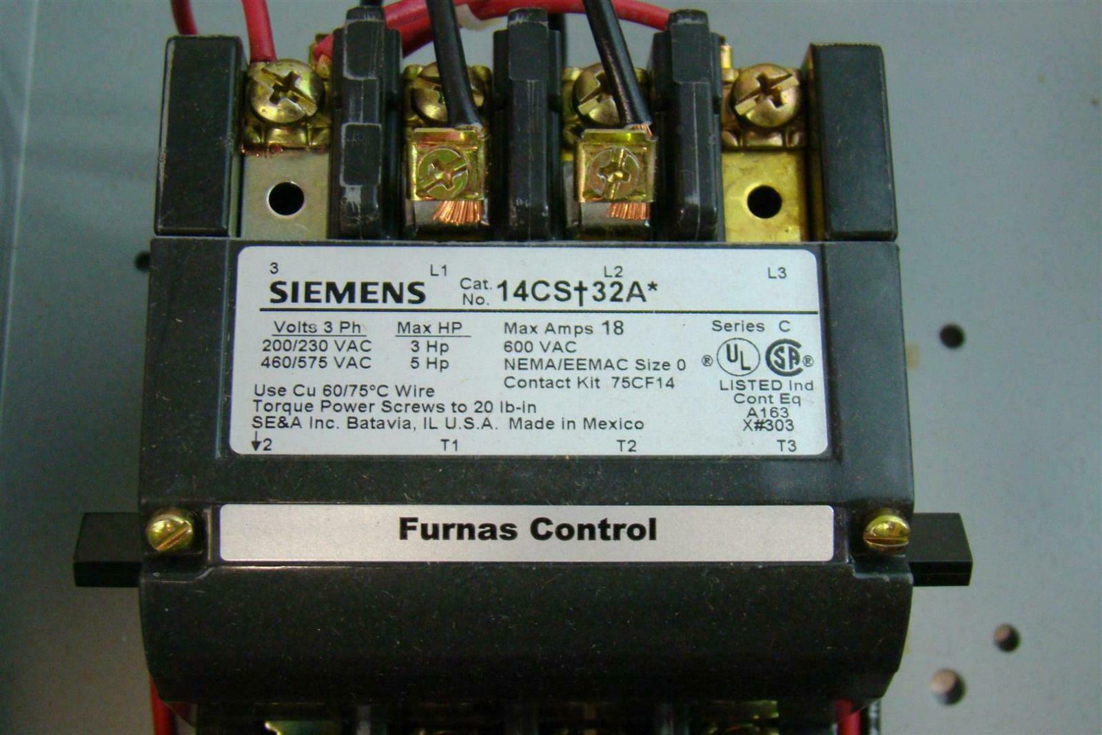 Siemens Heavy Duty Motor Starter Class 14 Starter 3Ph 200