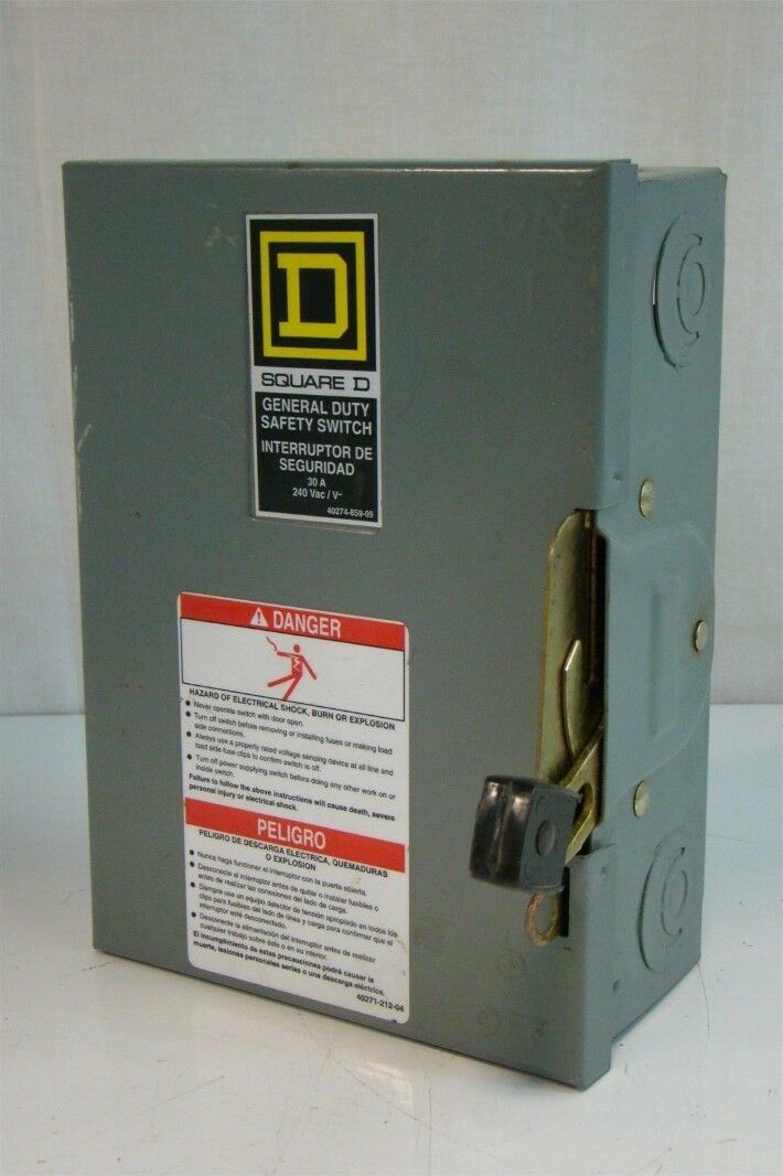 Square D General Duty Safety Switch Enclosure Indoor 30A 240Vac D221N