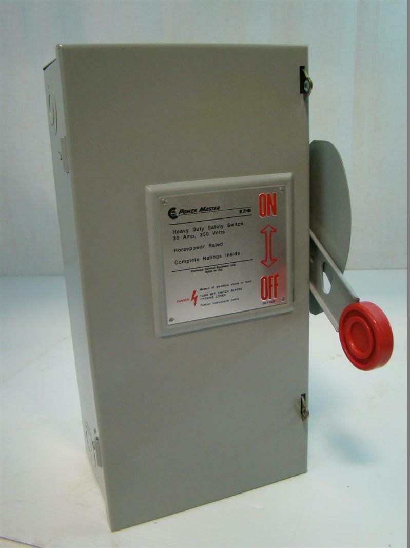 Eaton Power Master Heavy Duty Safety Switch 30 Amp 250V H321SNK