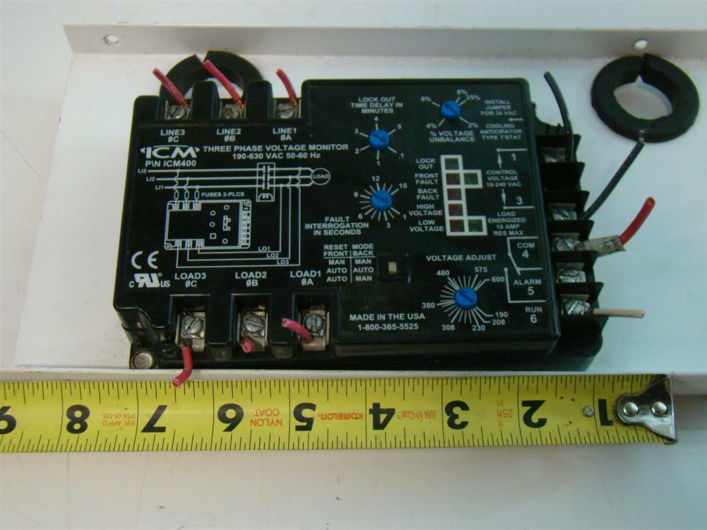 ICM Three Phase Voltage Monitor 190630VAC ICM400 Joseph Fazzio