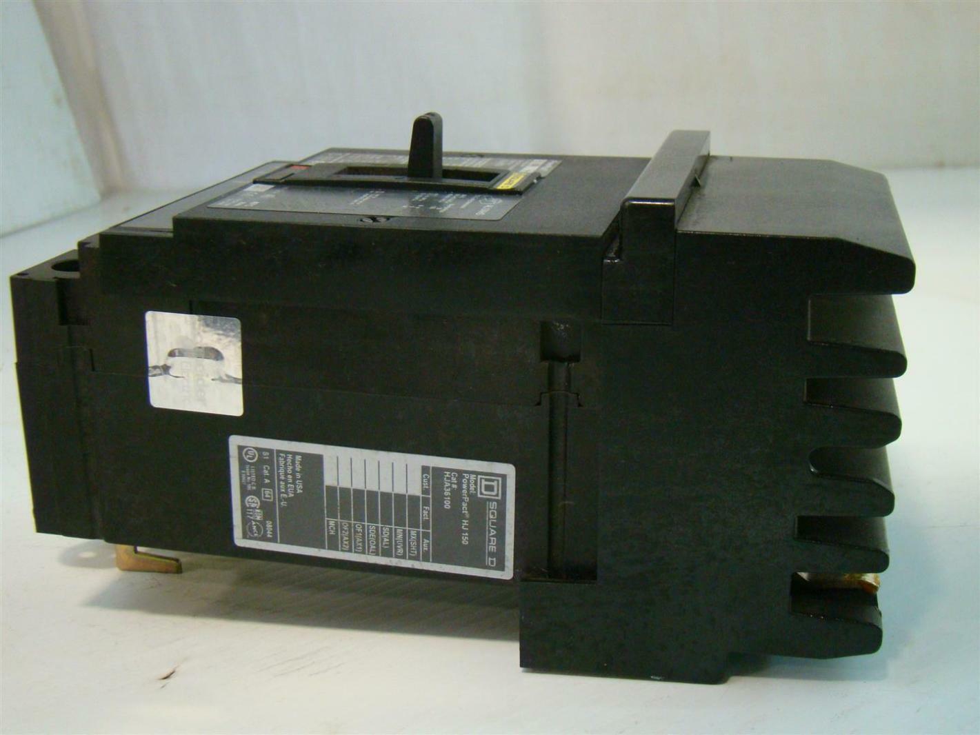 Square D ILine Circuit Breaker HJ 150 100A PowerPact HJA36100 Joseph