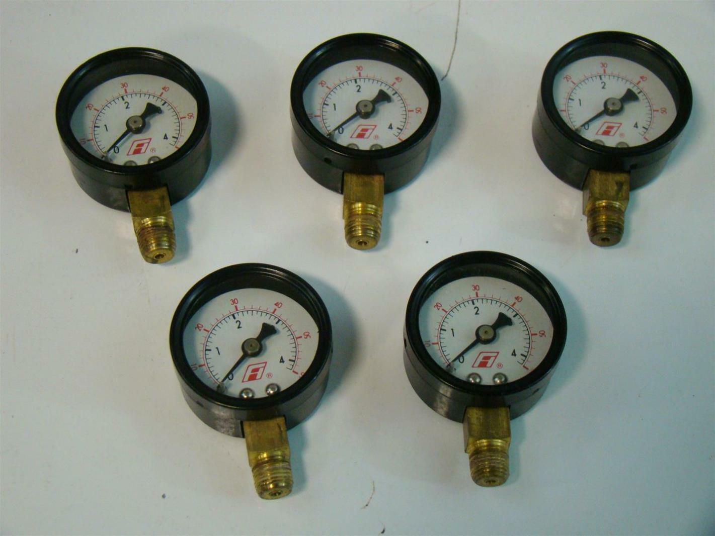 (5) 60 PSI Pressure Gauges 1/4