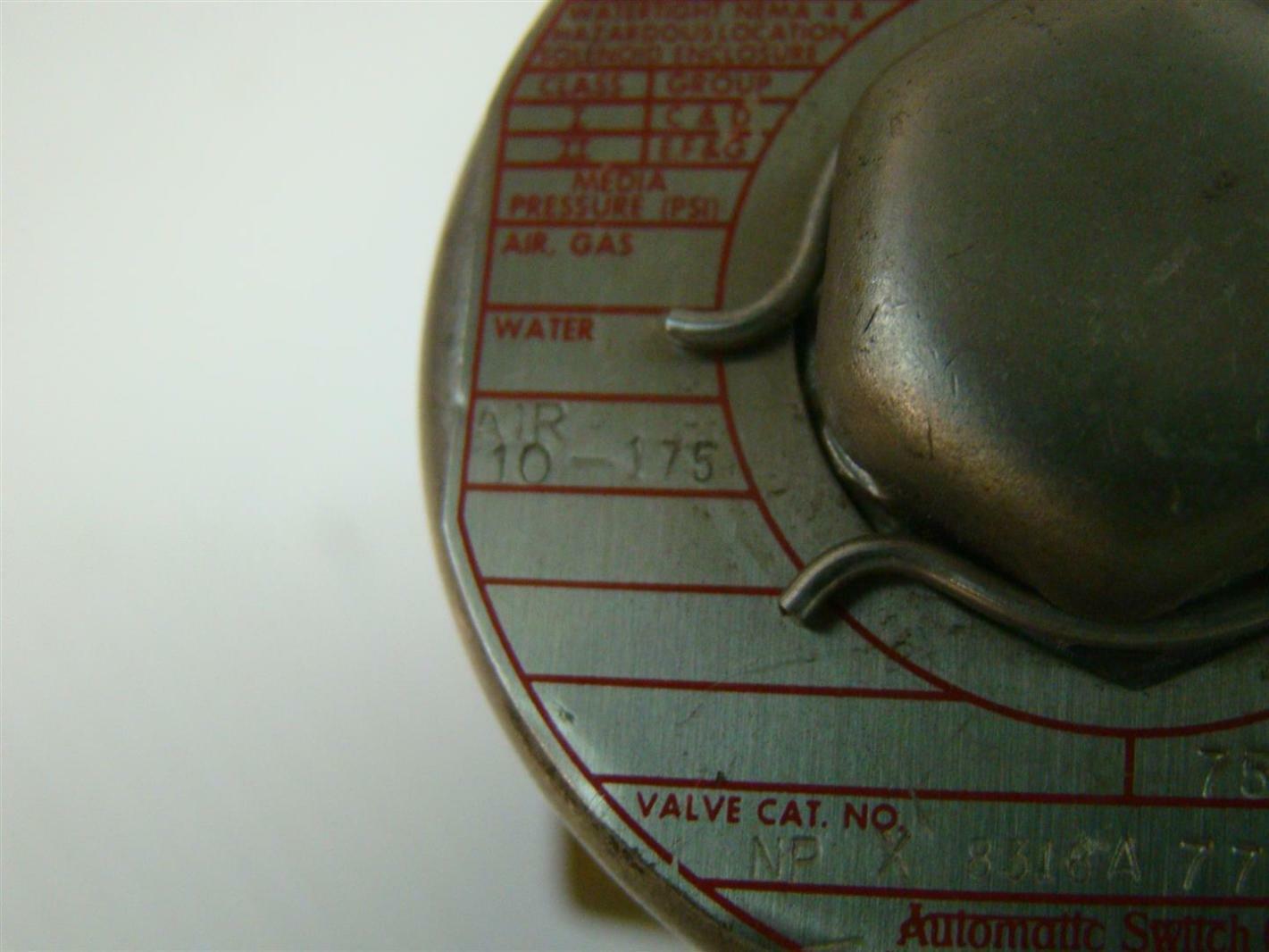 Asco Hazardous Location Solenoid 10.5Watts 3/4Pipe 75015J2 NPX 8316A77V