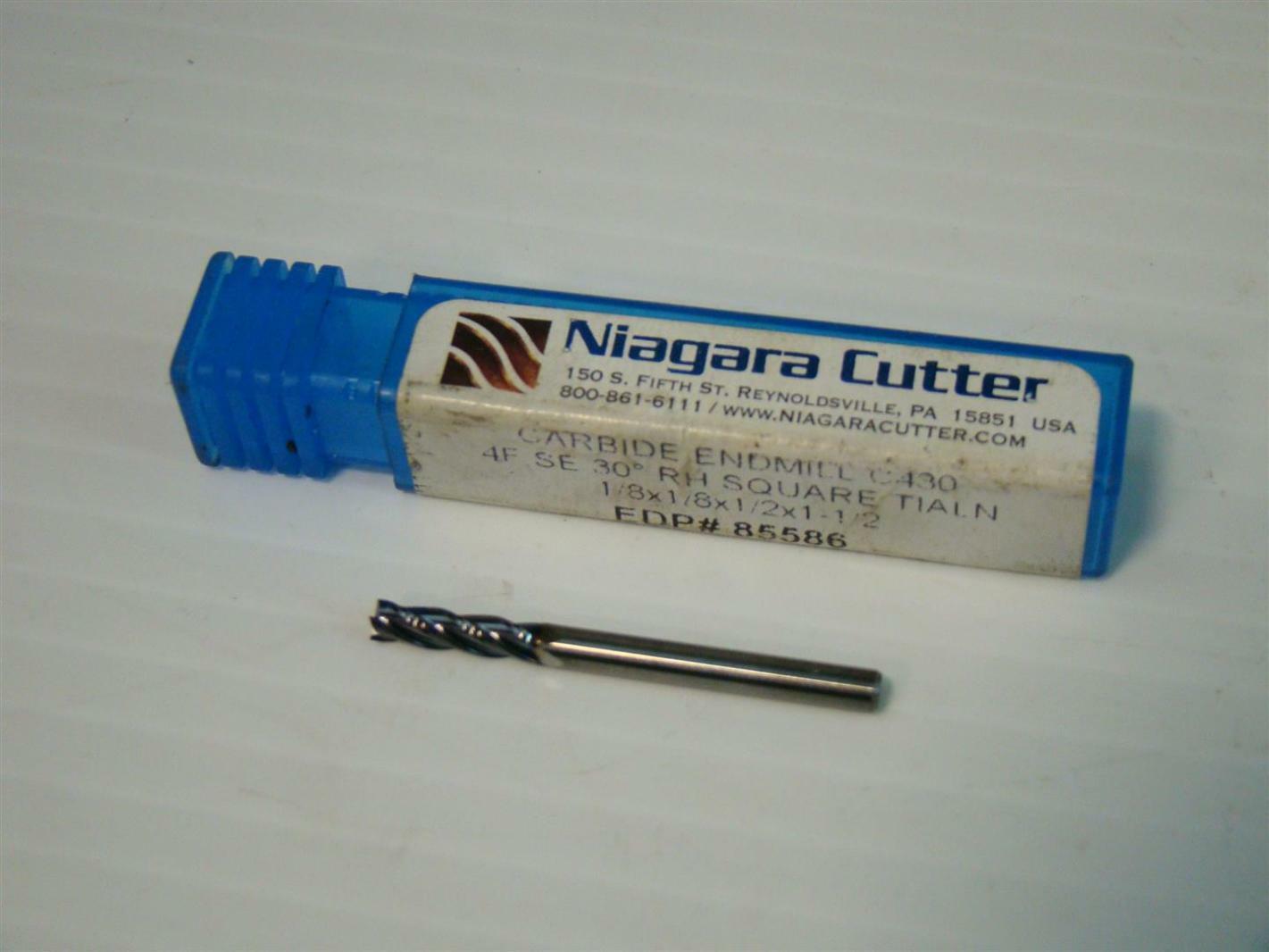 Niagara Cutter Carbide Endmill C430 4F SE 30 deg RH 1/8x1/8x1/2x11/2
