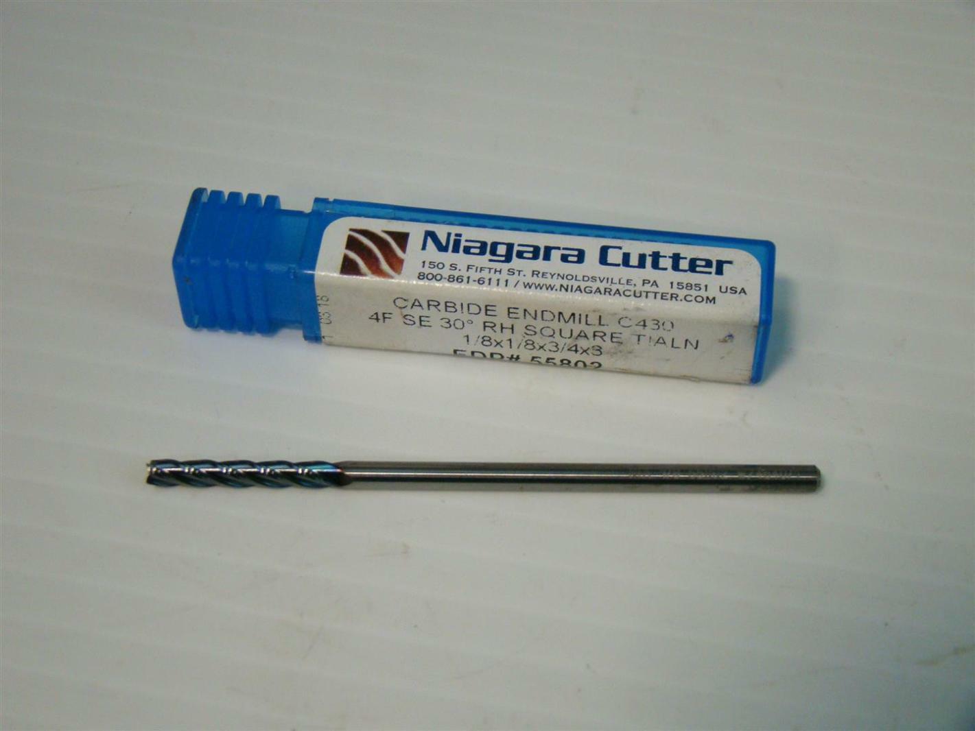 Niagara Cutter Carbide Endmill C430 1/8x1/8x3/4x3 55802 Joseph Fazzio
