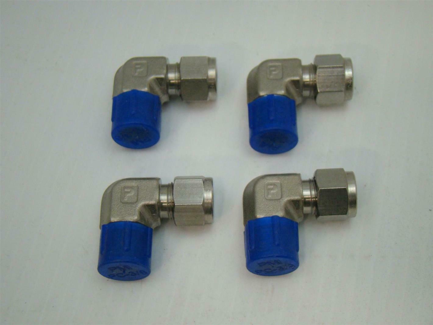 (4) Parker Fitting PMI PC3/8 316 Stainless Fittings OAFP 316N605