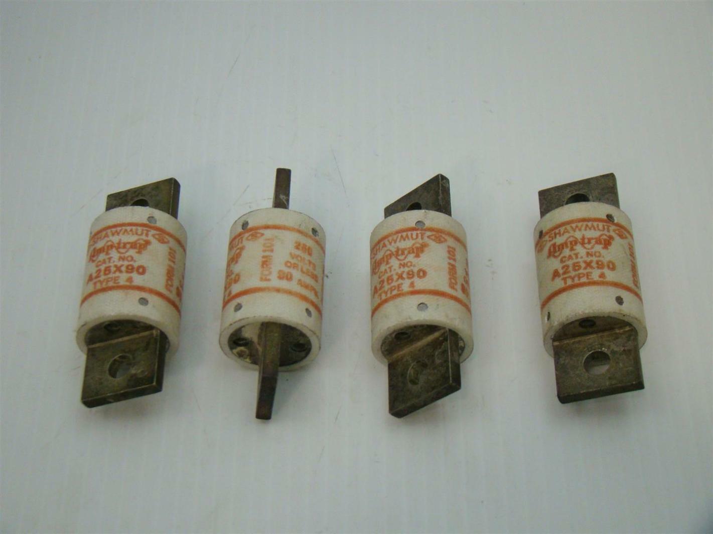 (4) Shawmut Amptrap 250V 90Amps A25X90